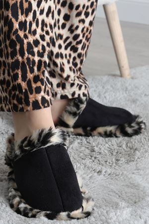 Peluş Ev Terliği Siyahleopar - 31626.264.