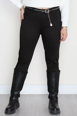 Büyük Beden Dar Paça Kot Pantolon Siyah - 42684.1836.