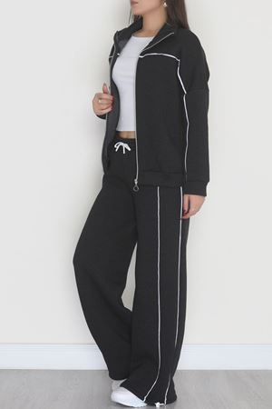 3 İplik Şardonlu Biyeli Fermuarlı Takım Füme - 52031.1857.