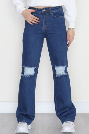 Lazer Kesim Palazzo Kot Pantolon Koyumavi - 42689.1836.