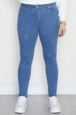Büyük Beden Dar Paça Kot Pantolon Mavi1 - 42684.1836.