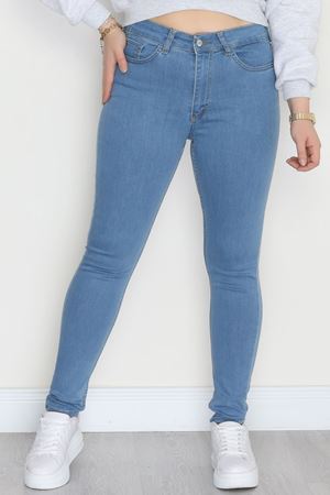 Büyük Beden Dar Paça Kot Pantolon Açıkmavi - 42684.1836.