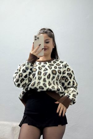 Desenli Triko Kahve - 4083.2043.