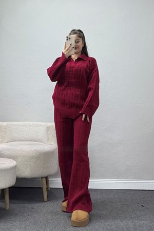 Triko İkili Takım Bordo - 1908.1765.