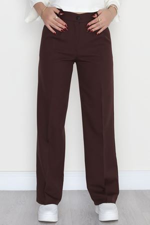 Tek Düğme Palazzo Pantolon Kahve1 - 90022.1397.