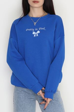 3 İplik Bisiklet Yaka Sweat Saks - 42242.1878.