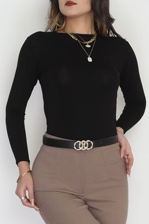 Bisiklet Yaka Uzun Kol Body Siyah - 3605.1783.