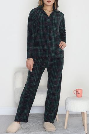 Önü Düğmeli Polar Takım Yeşilekose - 451.1287.