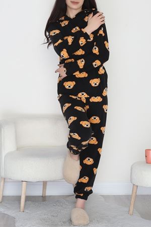 Kapşonlu Polar Takım Siyahayı - 344.1287.