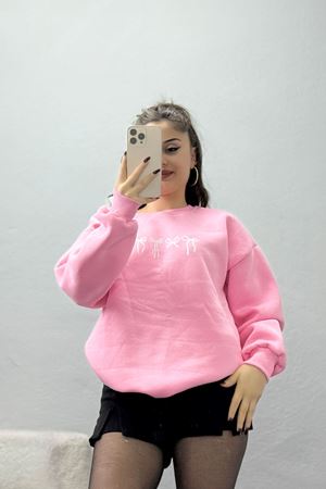 3 İplik Baskılı Sweat Pembeekru - 42243.1878.