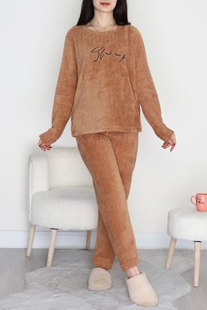 Peluş Polar Pijama Takımı Sütlükahve - 50767.1961.