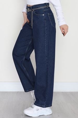 Geniş Paça Palazzo Kot Pantolon Lacivert - 31564.2059.