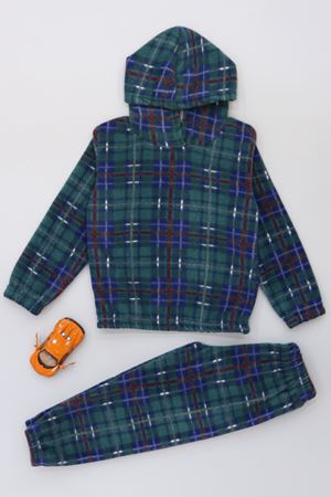 4-10 Yaş Polar Kapşonlu İkili Takım Yeşilekose - 52076.1776.