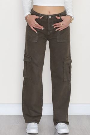 Kargo Cep Palazzo Kot Pantolon Haki - 42681.1836.