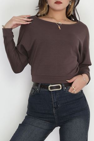 Oysho Kumaş Yarasa Kol Bluz Kahve - 31605.1977.