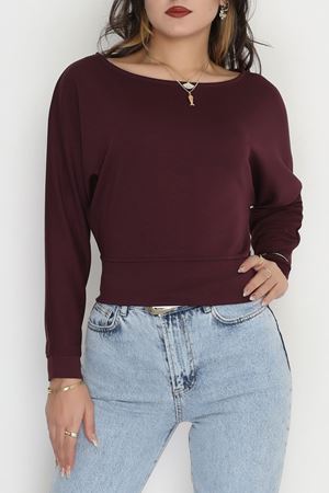 Oysho Kumaş Yarasa Kol Bluz Mürdüm - 31605.1977.