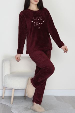 Peluş Pijama Takımı Mor - 52106.1961.