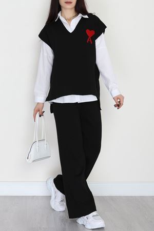 Baskılı Triko Takım Siyah - 7109.1247.