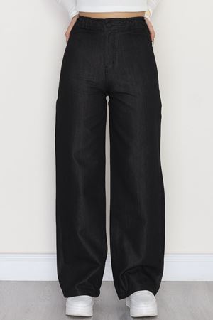 Bel Lastikli Palazzo Kot Pantolon Siyahçizgili - 42470.2088.