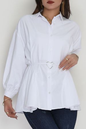Kalp Detay Tunik Beyaz - 43562.1949.