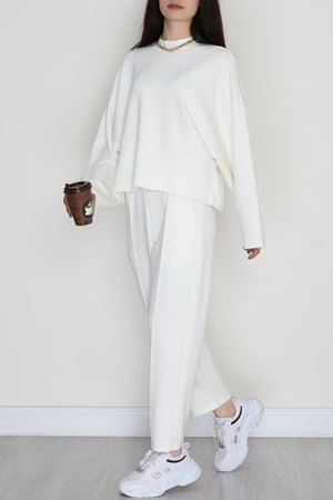 Havuç Pantolonlu Takım Ekru - 4127.1247.