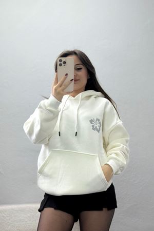 3 İplik Kanguru Cepli Kapşonlu Sweat Ekrugri - 42247.1878.