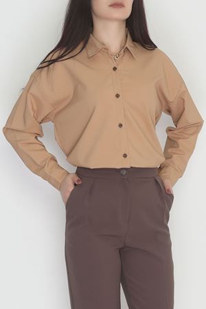 Oversize Gömlek Sütlükahve1 - 0012.053.