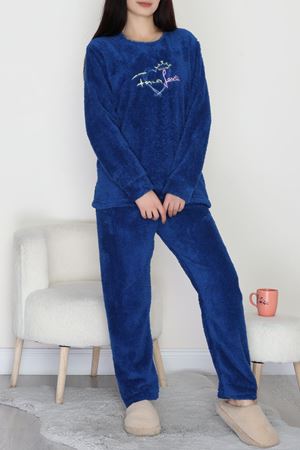 Peluş Pijama Takımı Mavi - 52105.1961.