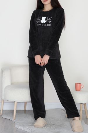Peluş Pijama Takımı Antrasit - 52107.1961.