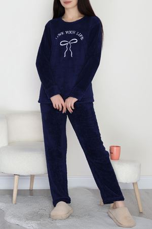 Peluş Pijama Takımı Lacivert - 52104.1961.