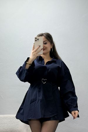 Kalp Detay Tunik Lacivert - 43562.1949.