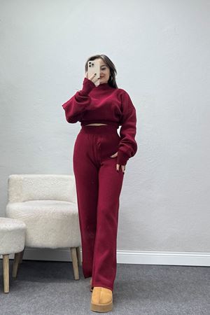 Triko İkili Takım Bordo - 2302.1765.