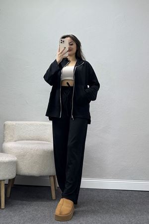 Fermuarlı Oysho Kumaş Takım Siyah - 4132.1247.