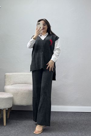 Baskılı Triko Takım Antrasit - 7109.1247.