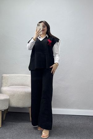 Baskılı Triko Takım Siyah - 7109.1247.