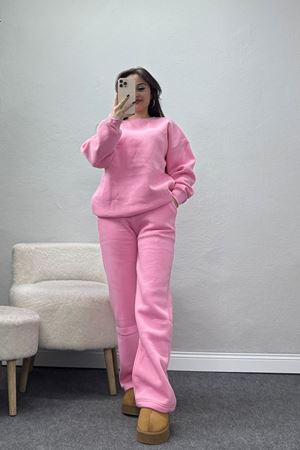 Üç İplik Eşofman Takımı Pembe - 70779.1878.