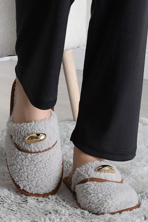 Teddy Ev Terliği Gri - 1760.1846.