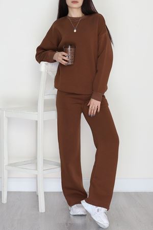 Üç İplik Eşofman Takımı Kahve - 70779.1878.