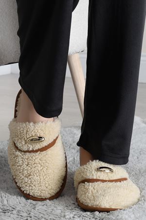 Teddy Ev Terliği Krem - 1760.1846.