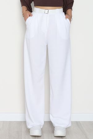 Zra Krep Palazzo Pantolon Beyaz - 30777.1865.
