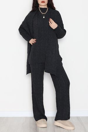 Atkılı 3'Lü Triko Takım Antrasit - 2288.1247.
