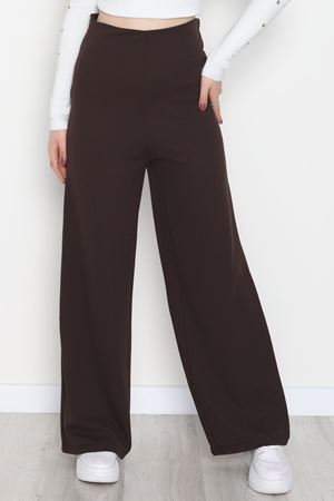 Full Likra İthal Krep Yandan Fermuarlı Pantolon Kahve - 90161.1837.