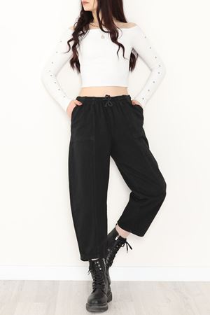 Yıkamalı Havuç Pantolon Siyah - 51212.1779.