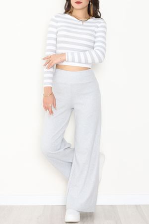 Bisiklet Yaka Raporlu İnterlok Takım Gribeyaz - 42737.1567.