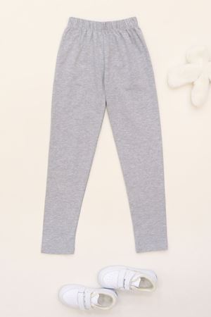 7-12 Yaş Likralı Penye Tayt Gri - 50946.1981.