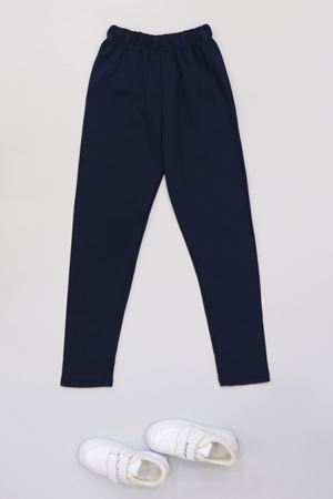 7-12 Yaş Likralı Penye Tayt Lacivert - 50946.1981.