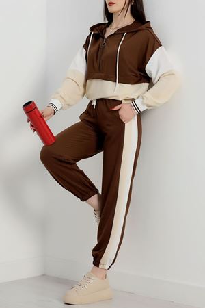 Parçalı Eşofman Takımı Kahvebej - 8122.1005.