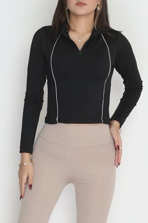 Biyeli Yarım Fermuarlı Dalgıç Body Siyah - 50099.053.