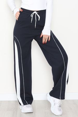 Şeritli 2 İplik Eşofman Altı Lacivert - 52102.1005.