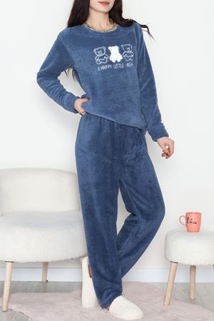 Peluş Pijama Takımı İndigo - 52107.1961.